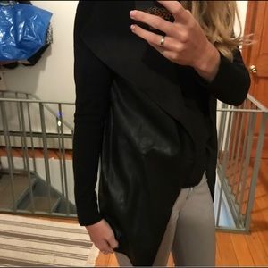 Leather Zara cardigan/blazer - lightly worn